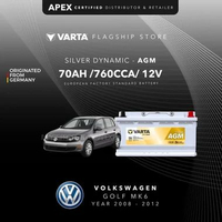 Aki VARTA SILVER DYNAMIC AGM VOLKSWAGEN GOLF MK6