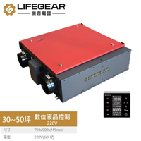 【Lifegear 樂奇】HRV-250GD2 變頻全熱交換機(數位液晶控制-220V)