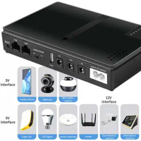 10400mAh Mini Portable UPS Backup Power Adapters Large Capacity UPS Backup Battery 5V 9V 12V for WiFi Camera Router Speaker