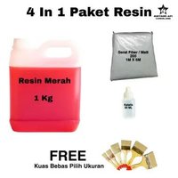Paket Lengkap Resin Plus Katalis Plus Serat Fiber 200 Gsm 1Kg 1M x 5M Putih