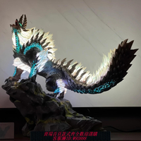{臺灣公司貨 可打統編}PS怪物獵人世界雷狼龍手辦動漫雕像擺件gk游戲怪獸超大模型可發光