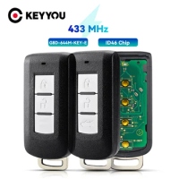 KEYYOU Fob 2/3 Buttons 433Mhz PCF7952 ID46 Chip G8D-644M-KEY-E FSK Smart Remote Key For Mitsubishi Lancer Outlander ASX