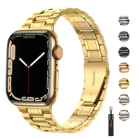 Compatible With Apple Watch S 3 4 5iwatchS 7 8 9 Stainless Steel Metal Stainless Steel Bracelet Five-bead Watch Band
