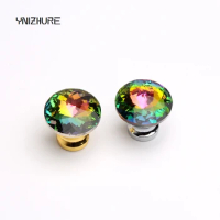 1pc 30mm Top Quality Door Knobs Crystal Diamond Glass Shape Colorful Drawer Cupboard Wardrobe Cabinet Furniture Handle