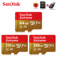 SanDisk Extreme microSDXC UHS-I CARD Micro SD Card A2 V30 U3 Flash Card 64GB 32GB TF Card 128GB Memory Microsd For phone