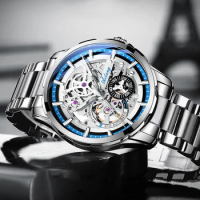 Unique Design AILANG Skeleton Dial Watch Men Luxury Brand Automatic Mechanical Men Watches relogio Waterproof