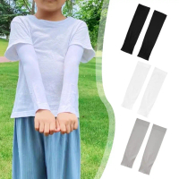 1 Pair Kids Handsock Ice Sleeves UV Protect Cooling Hand Socks For Kids Boys Girls Summer Cool J2E3