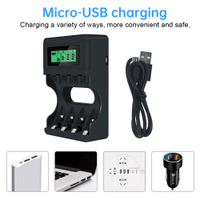 1.5v AA AAA Lithium Li-ion Rechargeable Battery Charger with LCD Display for AA AAA Rechargeable battery Lithium 1.5v AA AAA