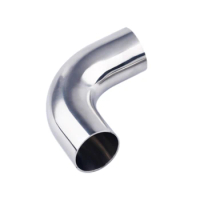 3/4" Stainless Steel 316 Welding OD 19mm Sanitary 90 Degree Long Elbow Pipe Fitting