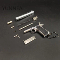 Eat Chicken PUBG Peripheral 1:3 Gun Color 1911 Full Metal Gun Model Toy Key Chain Pendant Gift CAN'T SHOOT MODEL