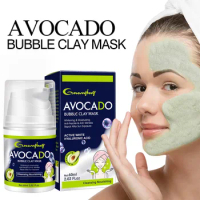 Avocado Bubble Clay Mask Deep Cleansing Purify Pores Blackheads Acne Removal Whitening Oil Control Face Mask Skin Care 60ml