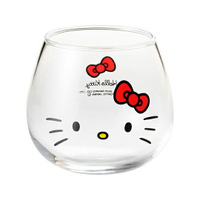 小禮堂 Hello Kitty 日製 無把透明玻璃杯 牛奶杯 果汁杯 飲料杯 320ml 金正陶器 (大臉)