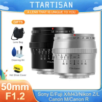 TTArtisan 50mm F1.2 APS-C Manual Focus Camera Lens for SONY E FUJI XF Canon M Panasonic Olympus M4/3 Nikon Z Leica L CanonR