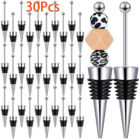 30Pcs Beadable Wine Stoppers for Wine Bottles Beaded Wine Bottle Stopper Reusable Alloy Wine Saver DIY Beverage Gifts