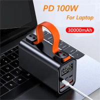 Power Bank 30000mAh 100W USB C Two-Way Fast Charging Powerbank for iPhone 15 14 Xiaomi Samsung Notebook Laptop Powerbank PD 45W