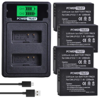 PowerTrust LP-E12 LPE12 LP E12 Battery + LCD USB Dual Charger for Canon EOS M50, EOS M100,100D Kiss X7 Rebel SL1