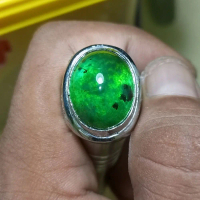 Cincin Batu Bacan natural bacan Doko lawasan Semkris Tembus serat bubur Dim 20x16x10 Ring Monel Size