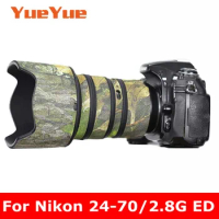 For Nikon AF-S NIKKOR 24-70mm F2.8 G ED Waterproof Lens Camouflage Coat Rain Cover Lens Protective Case Nylon Guns Cloth