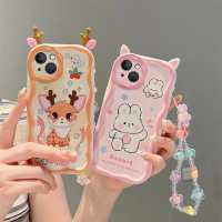 Casing iPhone 13 Case comel, telinga, sarung, corak kartun, lengkung BBED