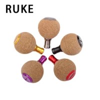 RUKE New Fishing Reel Handle Knob Material Rubber Soft Wooden Knob With 2cps For Daiwa Shimano Reel, DIY Handle Accessory