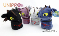 【UNIPRO】馴龍高手 無牙仔 toothless 夜煞 絨毛化妝包 寶盒 收納盒 置物盒 絨毛娃娃 7吋 小吊飾