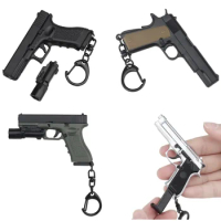 ToyTime Mini Pistol Keychain Plastic 1:4 Glock17 1911 M92 Fidget Toy Mini Pistol Shape Tactical Keychain Glock17 Model