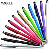 Hot!10pcs/Pack Universal 2 in 1 Touch Screen Stylus Pens for iPad iPhone Samsung Tablet / All Mobile Phones /Tablet PC + Zip Bag