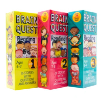 3Packs/Lot Brain Quest Reading Grade 1-3 Exercise Picture Book for Children English Version Of The Intellectual Development Card