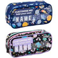 New Authentic Australian Smiggle Pencil Bag Large Capacity Single Layer Diy Letter Student Cartoon Stationery Bag Soft Bag