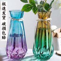~特大號玻璃花瓶透明水養富貴竹百合轉運花瓶客廳插花歐式花瓶擺