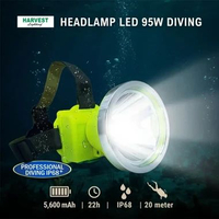 Harvest Lighting Headlamp Diving 95W IP68 Senter Kepala Selam Bergaransi KUNING TanpaTAS