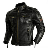 ป้องกันไรเดอร์เสื้อผ้าแจ็คเก็ตหนังวัวธรรมชาติผู้ชายมอเตอร์ Biker เสื้อบุรุษรถจักรยานยนต์แจ็คเก็ตหนัง