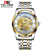 2024 Tevise Waterproof Tungsten Steel Watch Men's Automatic Business Simplicity Mechanical Watch Men