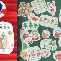 38pcs Red Girl Cupcake Christmas Tree Candy Design Sticker As Gift Tag Gift Decoration Scrapbooking DIY Sticker Gift Seal