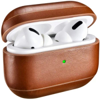 Genuine Leather For AirPods Pro Case Luxury Retro Leather Protective Cover for Apple AirPods Pro Bluetooth Earphone Cases