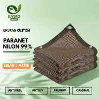 JARING PARANET 99% NILON ASLI LEBAR 2 METER ANTI UV - TAHAN CUACA WARNA COKLAT