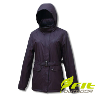 【Fit 維特】女-Tricot裡防潑保暖抗風外套-褐色 GW2303-08(防風衣/長版外套/防水外套/保暖外套/連帽外套)