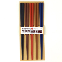 【領券滿額折100】 日本製抗菌彩色八角筷 23cm