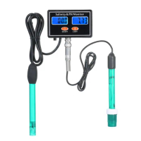 2-in-1 PH/Salinity Water Quality Monitor Multi-functional pH &amp; Salinity Monitor Meter Water Quality Tester Dual LCD Display