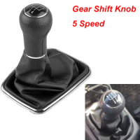 5 Speed Car Manual Gear Shift Knob Shifter Lever Stick Black Leather Fit For Volkswagen Golf MK4 GTI R32 Bora Jetta 1999-2005