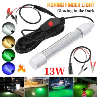13W DC12V LED Fishing Lights waterproof Underwater Fishing Lamp Submersible Boat Night Lishing Lamps Attract Squid Krill Light