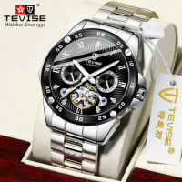 TEVISE Sport Watch Automatic Mechanical Watches Men Fashion Skeleton Tourbillon Men's Wristwatches Top Brand Luxury Clock Male