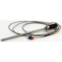 FTARP01 PT100 type 1m metal braided cable 200mm probe head RTD temperature sensor WZPT-03
