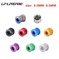 LP Litepro 5pcs Chainwheel Screws Single Chainring Bolts Dental Plate 6.5/8.5mm Screws Nuts for MTB Road Bikes Crankset Parts