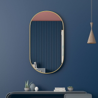 奧薩帝(AOSADI)輕奢浴室鏡家用衛生間酒店橢圓形鏡子掛墻高清鏡子