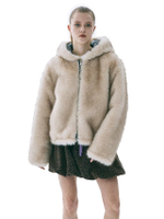 Fur Fleece Jacket Reversible Charcoal F