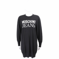MOSCHINO MO5CH1NO JEANS 字母標誌黑色棉質針織衫 洋裝