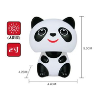 可愛呆萌跨境招財貓太陽能招財熊貓汽車內飾家居寶國潮兒童禮品