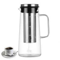 Glass Coffee Pot Stainless Steel Filter Large Capacity Cold Drip Tea Coffee Kettle Portable Coffee Maker with Handle