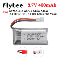 3.7V 400mAh Battery for SYMA X15 X5W X15C X151 X4 H107 H31 KY101 E33C E33 U816A V252 H6C RC Quadcopter Drone Battery Spare Part